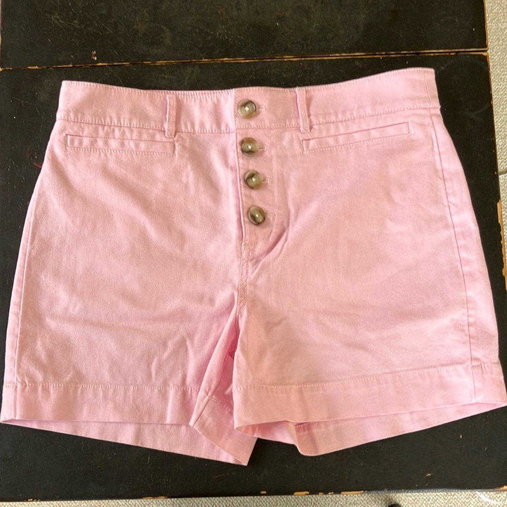 LOFT Pink Button Front Shorts